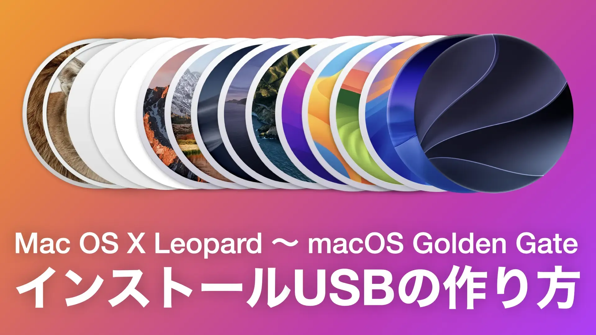 Mac OS X Leopard 〜 macOS Golden Gate インストールUSBの作り方